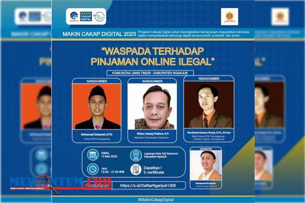 Kemenkominfo Angkat Tema Waspada Pinjol dalam Diskusi Literasi Digital di Lapangan Sudimoro Nganjuk